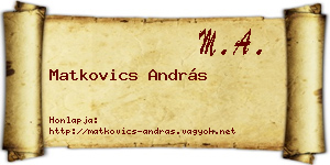 Matkovics András névjegykártya