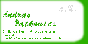 andras matkovics business card
