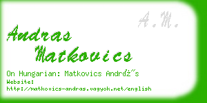 andras matkovics business card